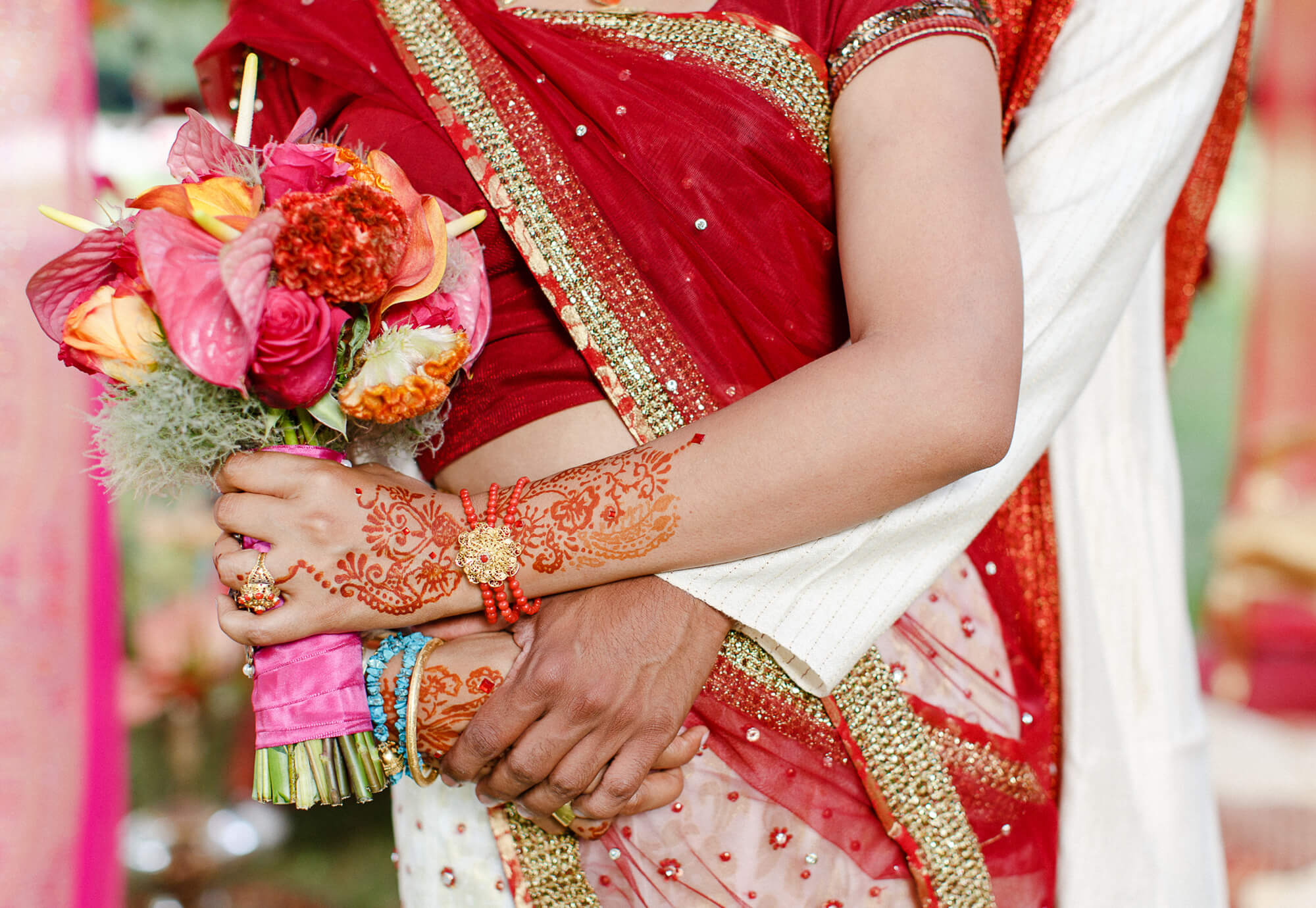 Brautstrauß moderne indische Hochzeit Brautstrauß